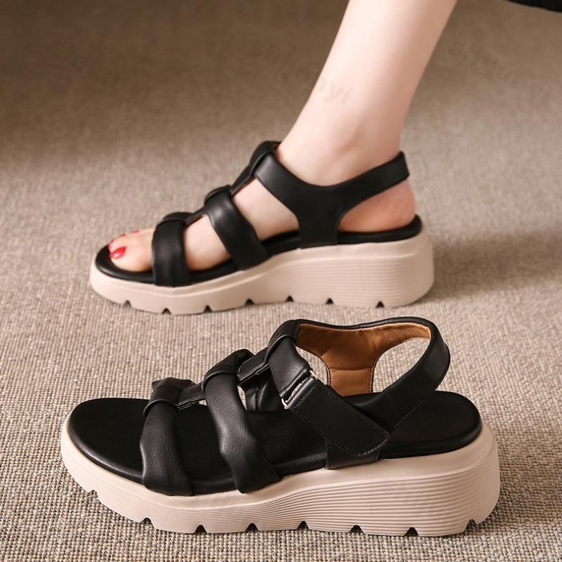 Fashion 2025 Summer Women's Casual Comfortable Cool Shoes Fashion Concise Thick Soled Sandals Hollow Breathable Elegant Chunky sneakers