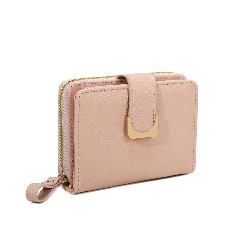 Solid  Color Female Coin  Purse PU Leather Slot Card Bag Portable Women Short  Wallets  Female
