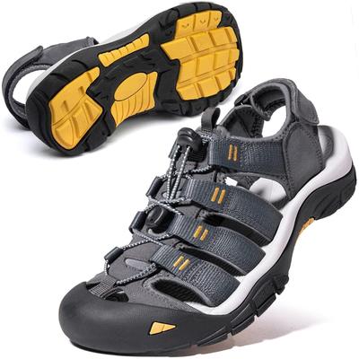 MERPHINE Καλοκαιρινά Αθλητικά Σανδάλια με Προστασία Δακτύλων για και Εξωτερικούς Χώρους Μέγεθος Ανδρικά Σανδάλια, Σανδάλια, Πεζοπορία, Ψάρεμα, Δραστηριότητες, Ορειβασία, Γκρι,