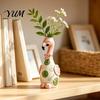Cute Animal Shape Vase Resin Flamingo Decorative Vase, Pink Flower Holder Figurine, Hand Painted Figurine Tabletop Ornament for Dried Artificial