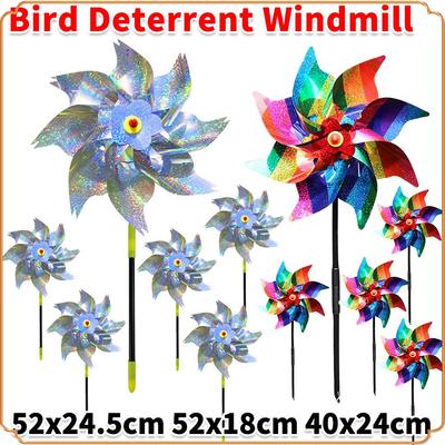 Bird Repeller Pinwheels Reflective Sparkly Scarecrow Pinwheel Windmill Spinner Garden Lawn Yard Decor Keep Birds Away Repellent