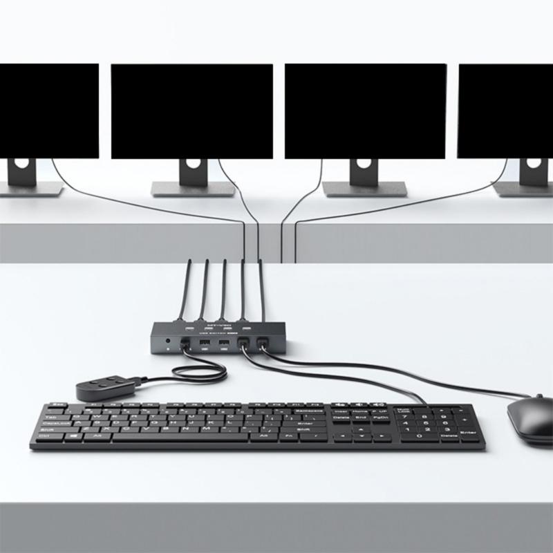 USB2.0 Switcher Selector 4 Computers Sharing 4 USB Devices Switcher Hub Adapter for Keyboard Mouse Printer Scanner