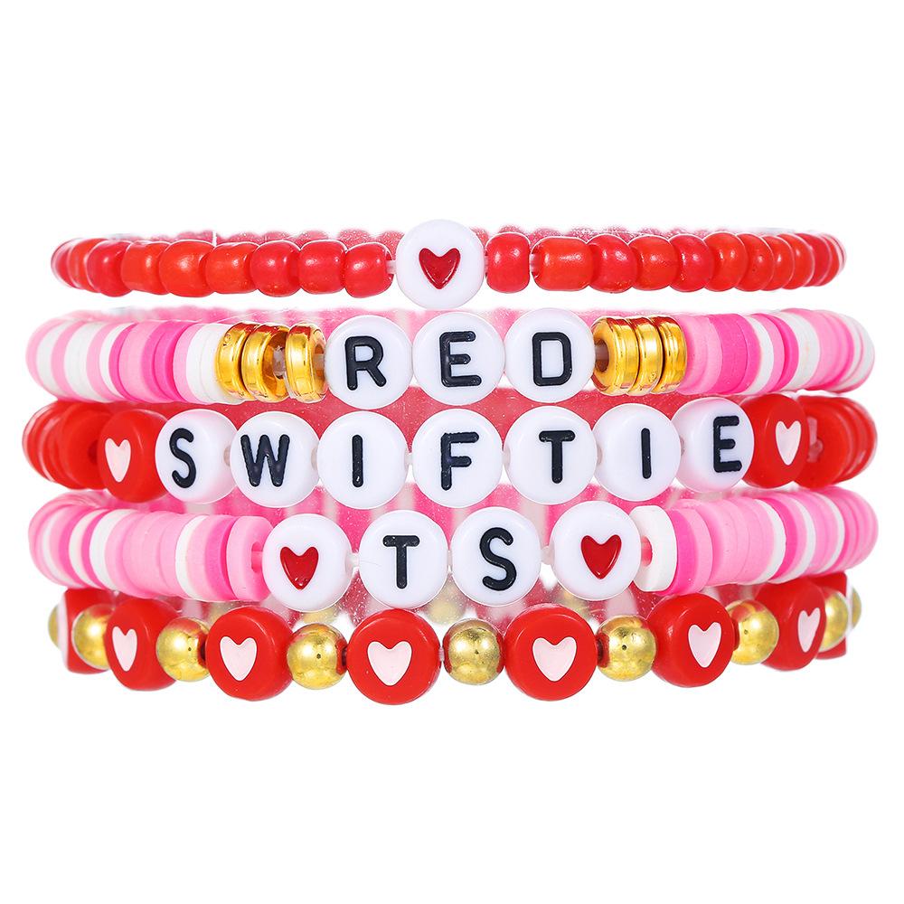 Mixed Color Elastic Soft Pottery Bracelet Love Tai Chi Yin Yang Soft Pottery Bracelet Friendship Couple Stacked Bracelet