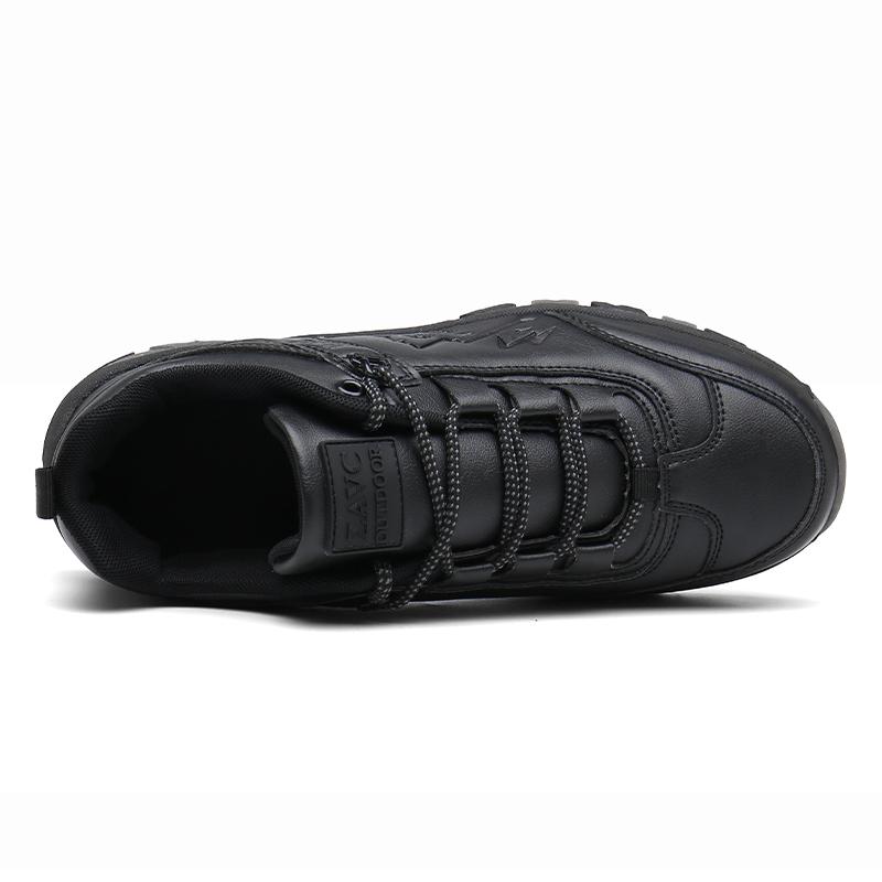 Mode Herren Sneaker zum Schnüren schwarz Outdoor Wanderschuhe Low-Top Trekkingschuhe Atmungsaktiv Rutschfest Abriebfest Modeschuhe für Herren