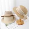 Summer Hats For Women Lace Bow Wide Brim French Retro Fisherman Cap Bucket Hat Sunshade Sun Hat Lady Beach Accessories Flat Top