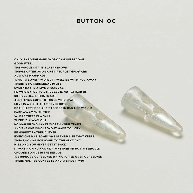 5Pcs Transparent Color Horn Tip Resin Button Two-Eye Coat Trench Coat Double-Sided Nylon Coat Hat Lock Tail Rope Buckle