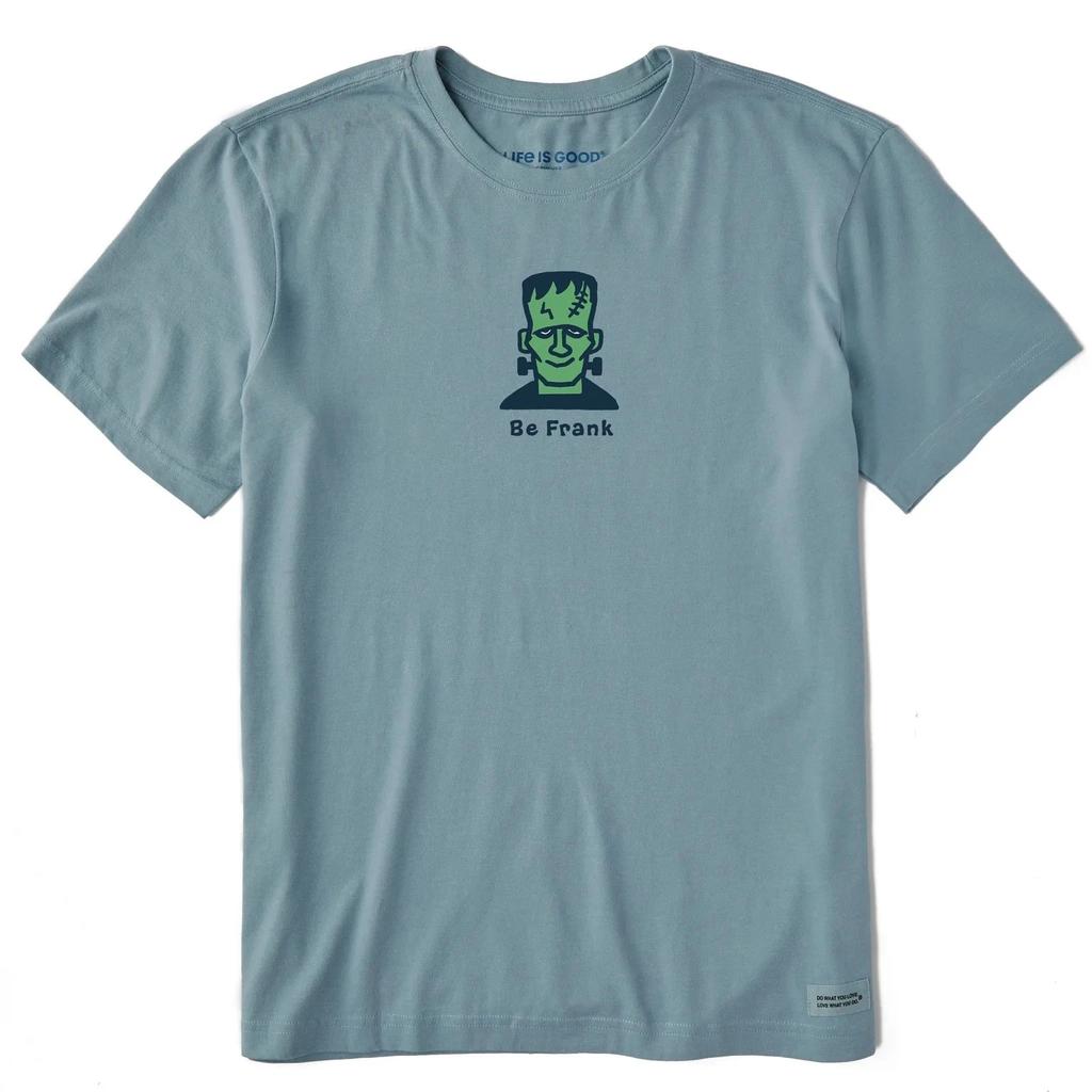 Das Leben ist gut. Herren Be Frank Monster Kurzarm Crusher T-Shirt, Rauchblau