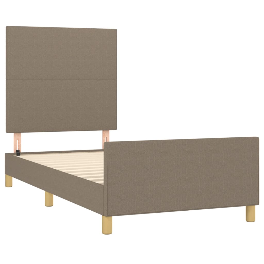 Vidaxl Rama Łóżka Bez Materaca, Taupe, 100X200 Cm, Obita Tkaniną