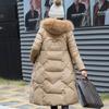Womens Winter Jacket Warm Overcoat Slim Fur-Hooded Zipper Thicker Coat Outwear