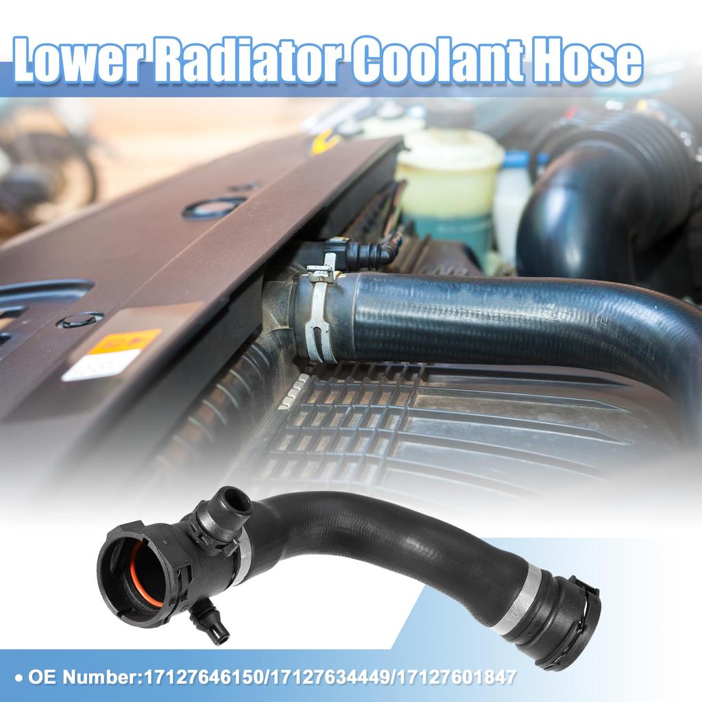 ABSOPRO Radiator Coolant Hose, Rubber Black, for BMW X4 M40i 3.0L L6 (Gas) 2018/2018 (Part Numbers 17127646150/17127634449)