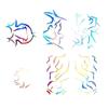 Anime Demon Hunter Group Makeup & Tattoo Stickers with Laser Lightning - Purple