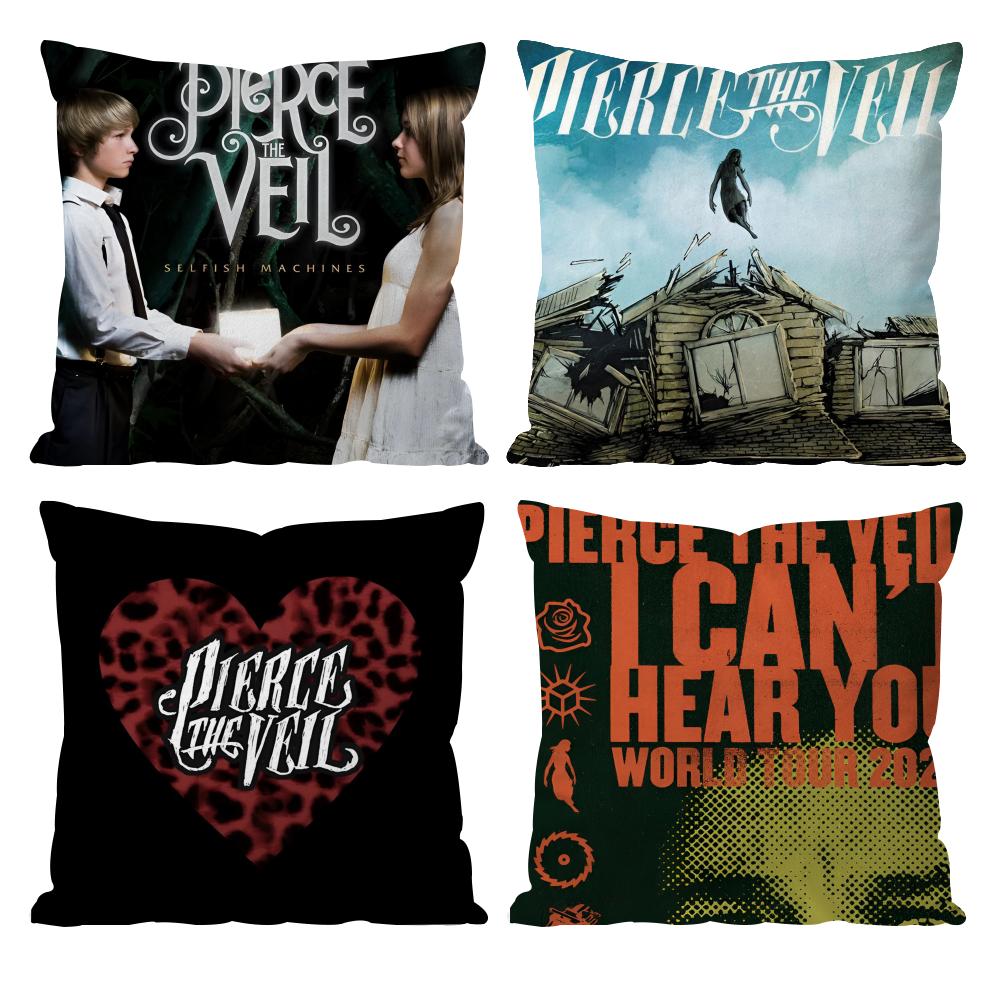 American Rock P-Pierce The Veil Cushion Cover Pattern Printed Pillowcase for Living Room Sofa Cushion Cover & Bedroom Decor