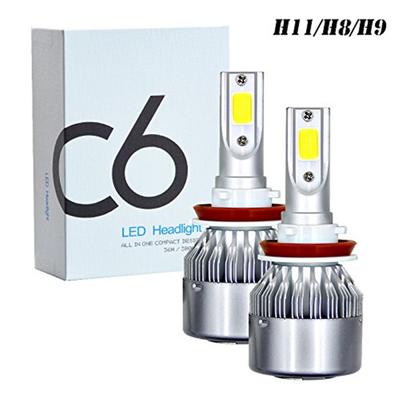 2PCS wasserdichte LED-Scheinwerfer-Kits, 6000K weißes Licht, Hallo/Lo-Strahl, Autolampen, Nebelscheinwerfer, Fahrlampen
