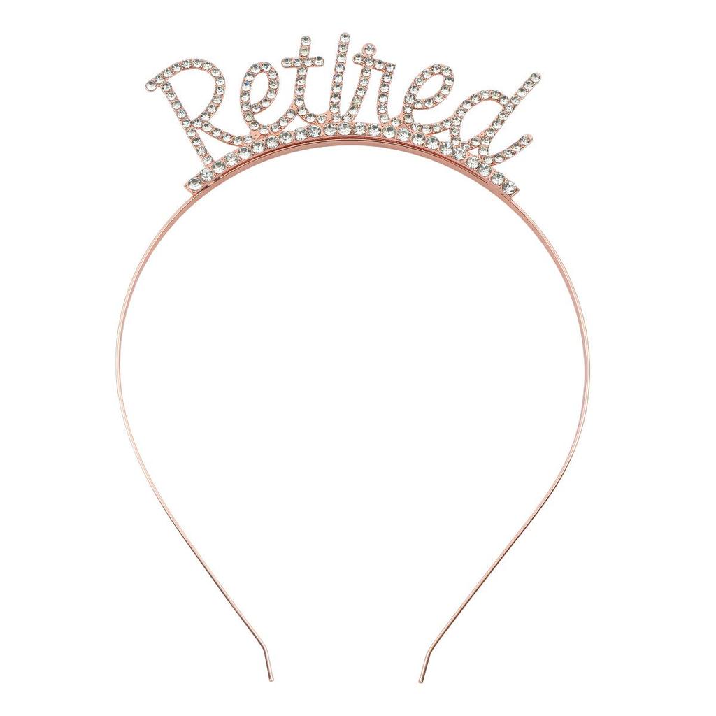 Europäisch-Amerikanisches Strass 'Retire' Stirnband - Damen Ruhestandsparty Haarschmuck