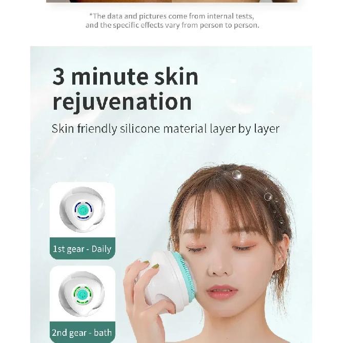 Auto Rotating Electric Waterproof Massage Shower Brush Multi-function Silicone Massage Bath Brush with 5 Large Brush Heads
