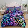 Colorful Leopard Pattern Flash Mossaic Art Bedding Set - Quilt Cover, Available In Single, Twin, Double, Queen, King
