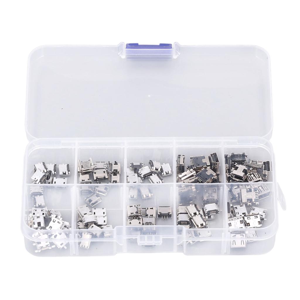 100Pcs Micro MINI USB Female Plug Connector USB Jack Connector for Household Appliance