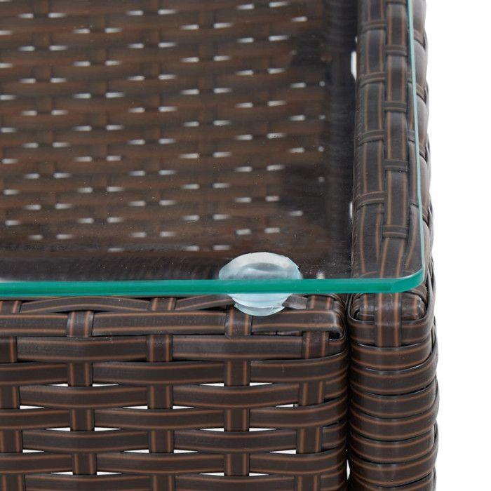 VidaXL Table basse Marron 60x40x36 cm Résine tressée