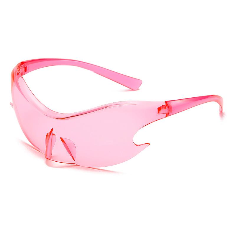 

5113 Цельные безрамные солнцезащитные очки особой формы Y2K 2023 Персонализированные европейские и американские цветные солнцезащитные очки Солнцезащитные очки