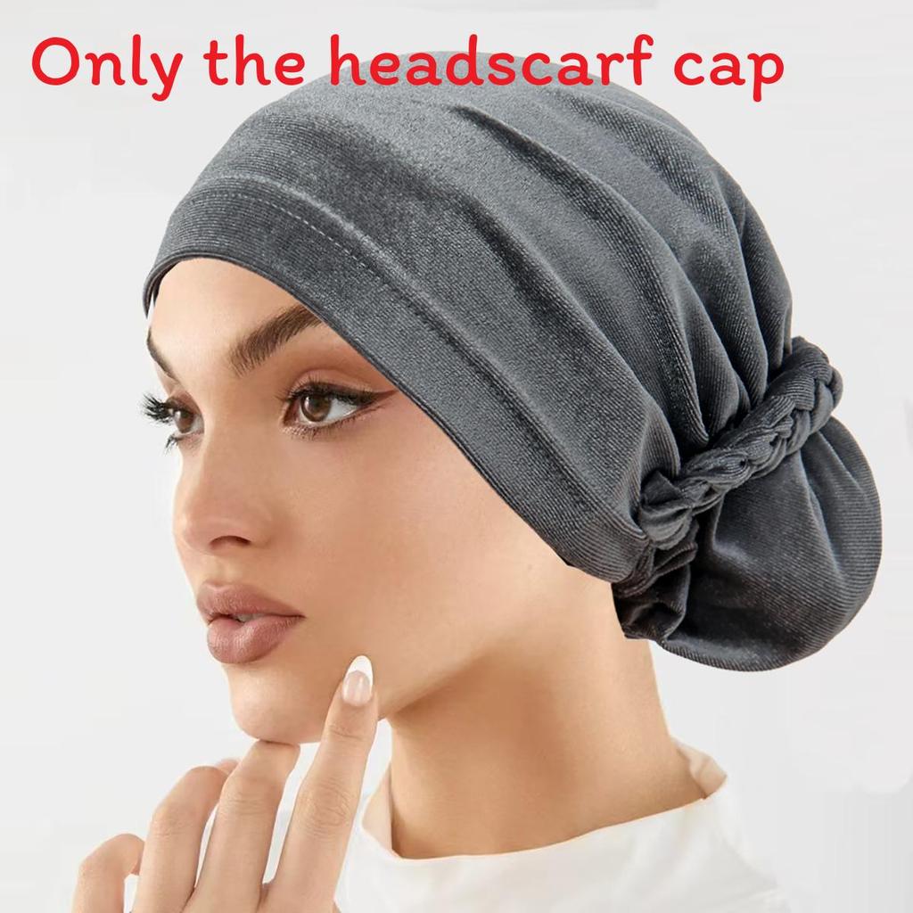 Einfarbiges Polyester-Kopfbedeckung für Damen ohne Schirm für den täglichen bescheidenen Stil