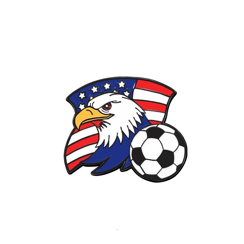 Waterproof Soccer Enamel Pin Badges, Cute Cartoon Football Brooches for Clothing Accessories