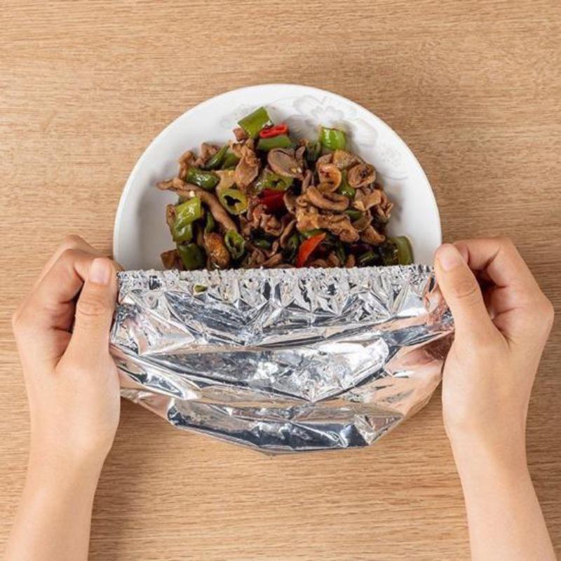 Aluminum Foil Film Insulation Cover Heat-Resistant Food Covers for Kitchen Elastic Freshness Keeping Bags Aluminium Foil Food Storage Covers