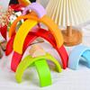 Ten Wooden Layer Rainbow Arch Block Set For Kids Educational Play Toys Gift