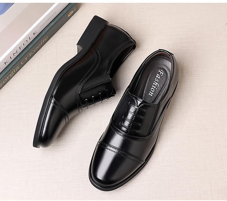 Men's Spring and Autumn Patent Leather Business Dress Shoes Fashion Casual Increase Designer Shoes Male Solid Color Wedding Shoe