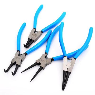 Jeu de pinces à circlips 7 pouces Robustes Pinces à circlips internes/externes Kit Pince à bec droit et coudé pour retirer/maintenir les circlips