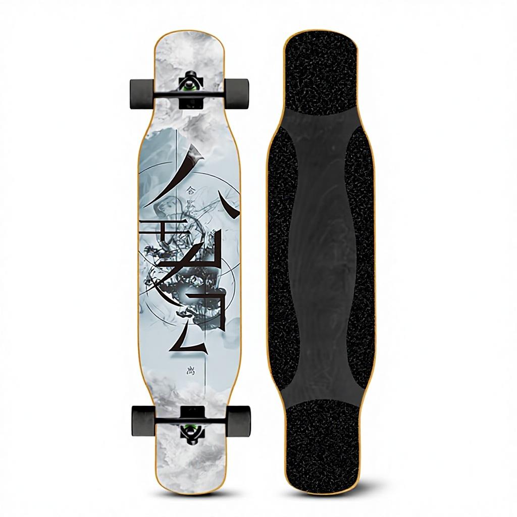 46IN Big Longboard Skateboard Boys Girls Beginners Adults Four-Wheel Street-Style Professional Double Rocker Maple Wood Dyed