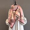 Autumn and Winter New Ginkgo Biloba Jacquard Imitation Cashmere Scarf Women's Thickened Warm Neck Protection with Dual-purpose Scarf