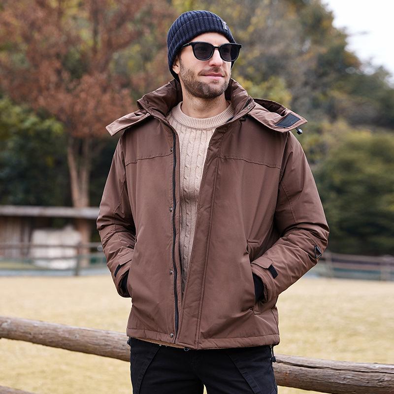 

Мужская зимняя новая пуховая куртка, уличная куртка-карго, мужская куртка с капюшоном для молодежи из белого утиного пуха 4XL