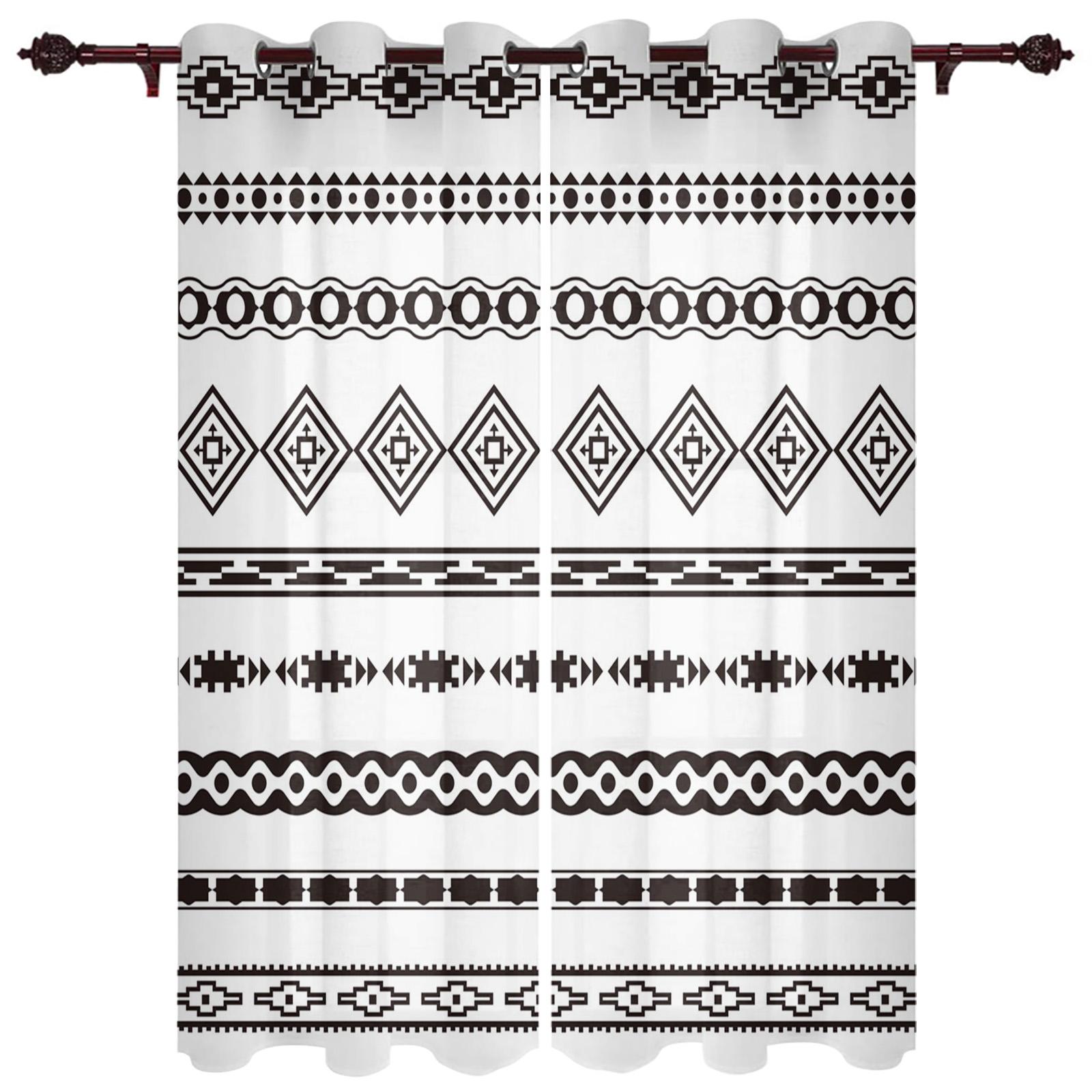 Шторы для окон с узором ацтеков для гостиной — фото 16