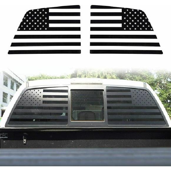 2pcs Car Rear Window Stickers Decals Trim for 2009-14 Ford F150 American US Flag