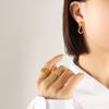 Japanese Autumn/Winter Geometric Heart Earrings: Women's 18K Gold-Plated Titanium Studs