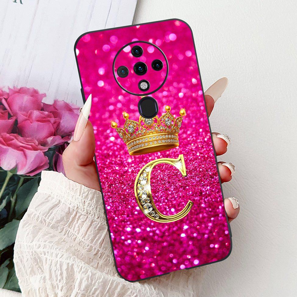 6.8" For Tecno Spark 6 Case KE7 Fashion Luxury A-Z Letters Silicone Shockproof Phone Case For Techno Spark6 Back Cover Funda