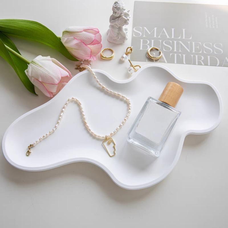 Irregular Cloud Shape Concrete Tray Silicone Molds Large Size Cement Plaster Display Plate Storage Tray Gypsum Decoration Mould