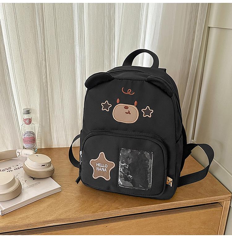 

School bag new cartoon love backpack lightweight versatile children s bag casual high value batch чорний