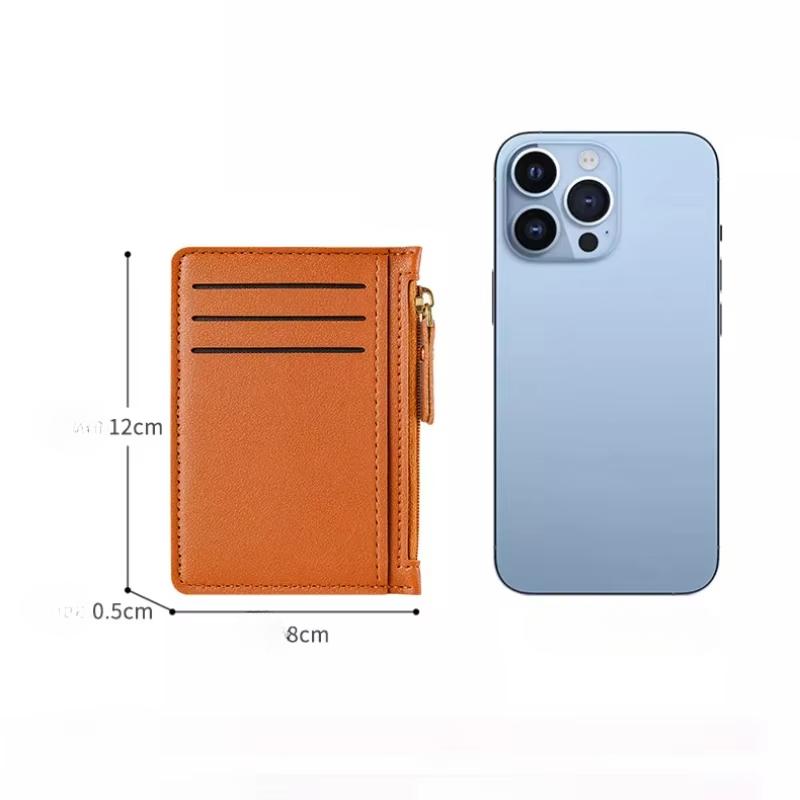 Ultra Thin Multi Slot Card Bag Women Zipper Coin Purse Coin Pouch Large Capacity ID Card Holder Credit Card Holder Badge Holder