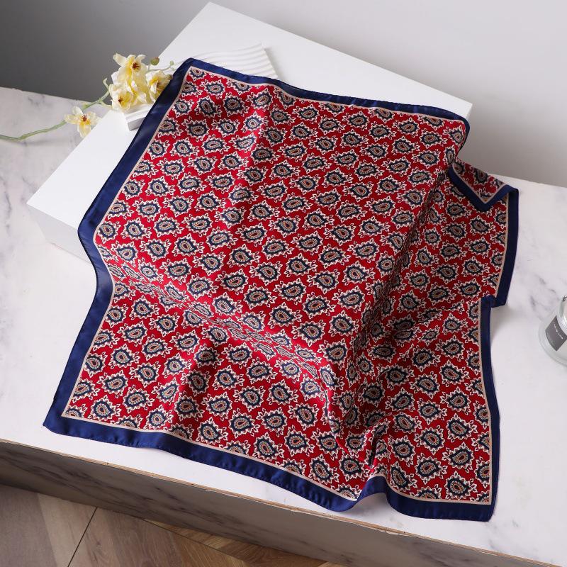Silk Women's Square Scarf - Chinese Style Headscarf for Spring, Summer, Autumn - Neck Protection & Warmer - Elegant Thin Mom Style