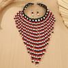 Handmade Jewelry Set Wood Tassel Necklace Luxury Ear Studs  Party