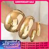 Punk Smooth Spring Wide Bangle Hip Hop Round Chunky Cuff Bracelet Simple Gold Color Jewelry For Women Men Unisex 2025 New