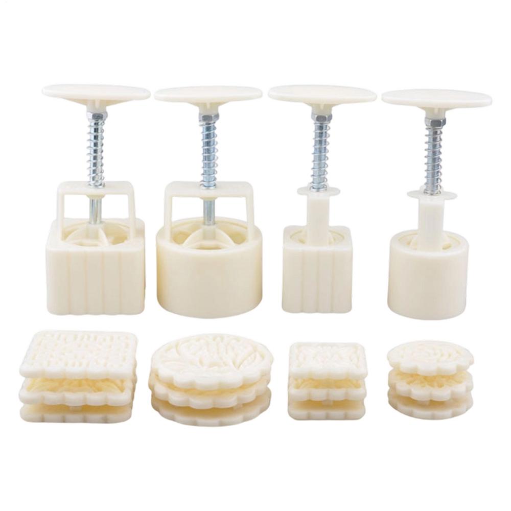Mooncake Press 4 Pieces Food Grade DIY With Patterns Cookie Mold Cake Making Supplies For Mid-Autumn Festival Holiday Birthday