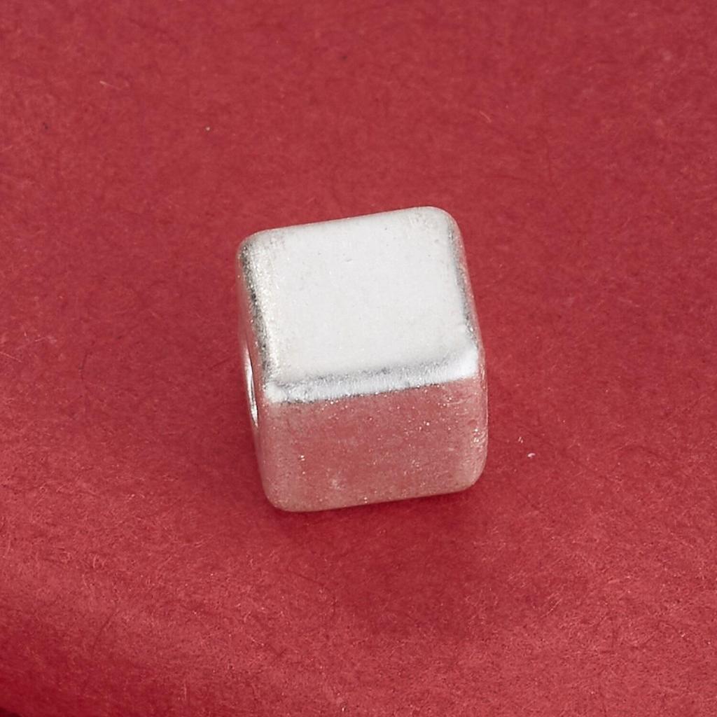 S999 Sterling Silver Frosted Square Spacer Beads for DIY Crystal Bracelets