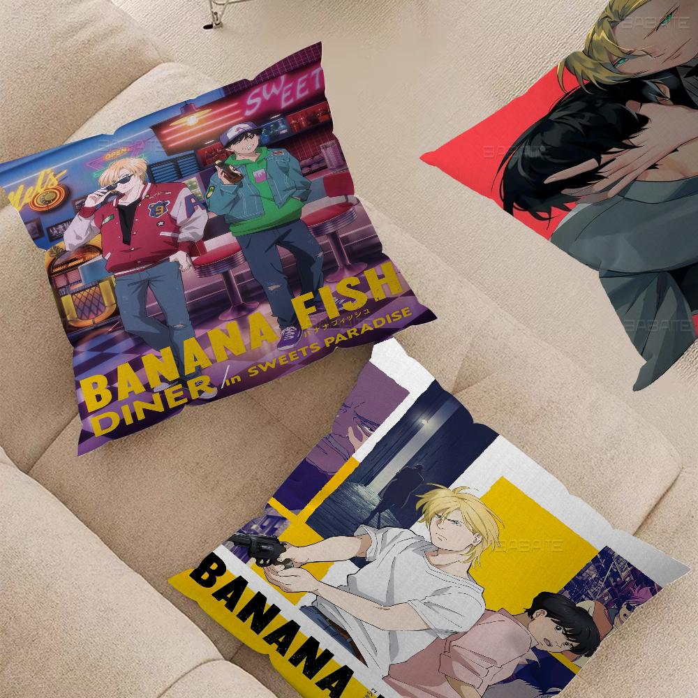 Anime Banana Fish Maple Design Cushion Cover Happy Autumn Harvest Decor Holiday Decorati Pillow Cover