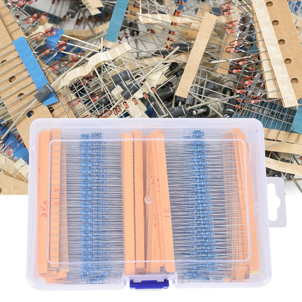 2600Pcs Metal Film Resistors Assortment Kits Set Durable Electronic Components 1 Ohm  3M Ohm