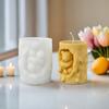 Bear Cylinder Candle Mold Cute Bear Animal Pillar Candle Silicone Mold for Soap Candle Making Resin Casting Aromatherapy Candles Wax Polymer Clay Home