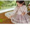 2025 Spring Vintage Puff Sleeve Lace Collar Shirt for Toddler Girls