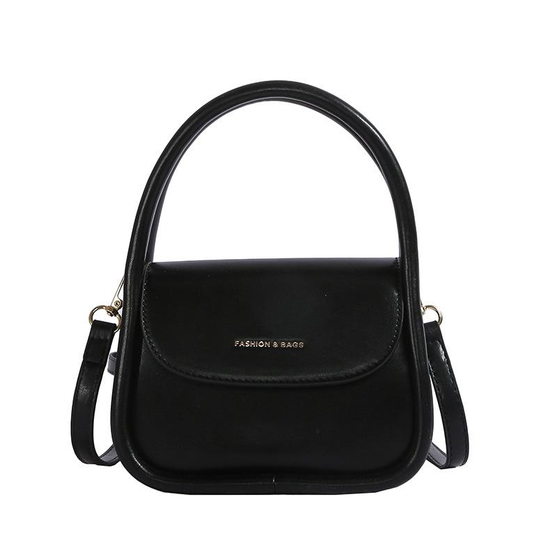 Simple solid color casual handbag women's small bag new spring and summer fashion women's bag texture messenger small square bag