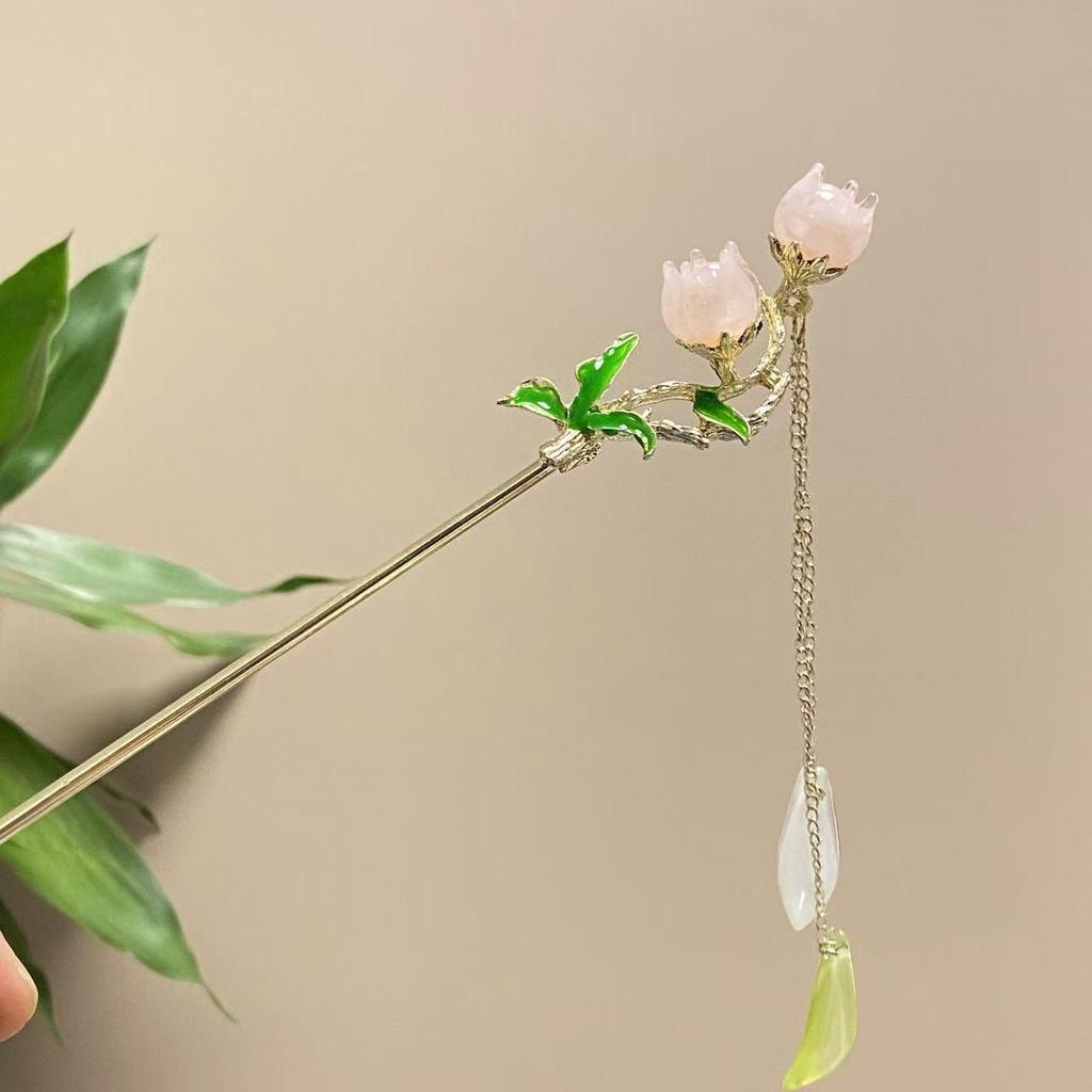 Vintage Hårnål med Tofsar: Elegant huvudbonad inspirerad av Hanfu